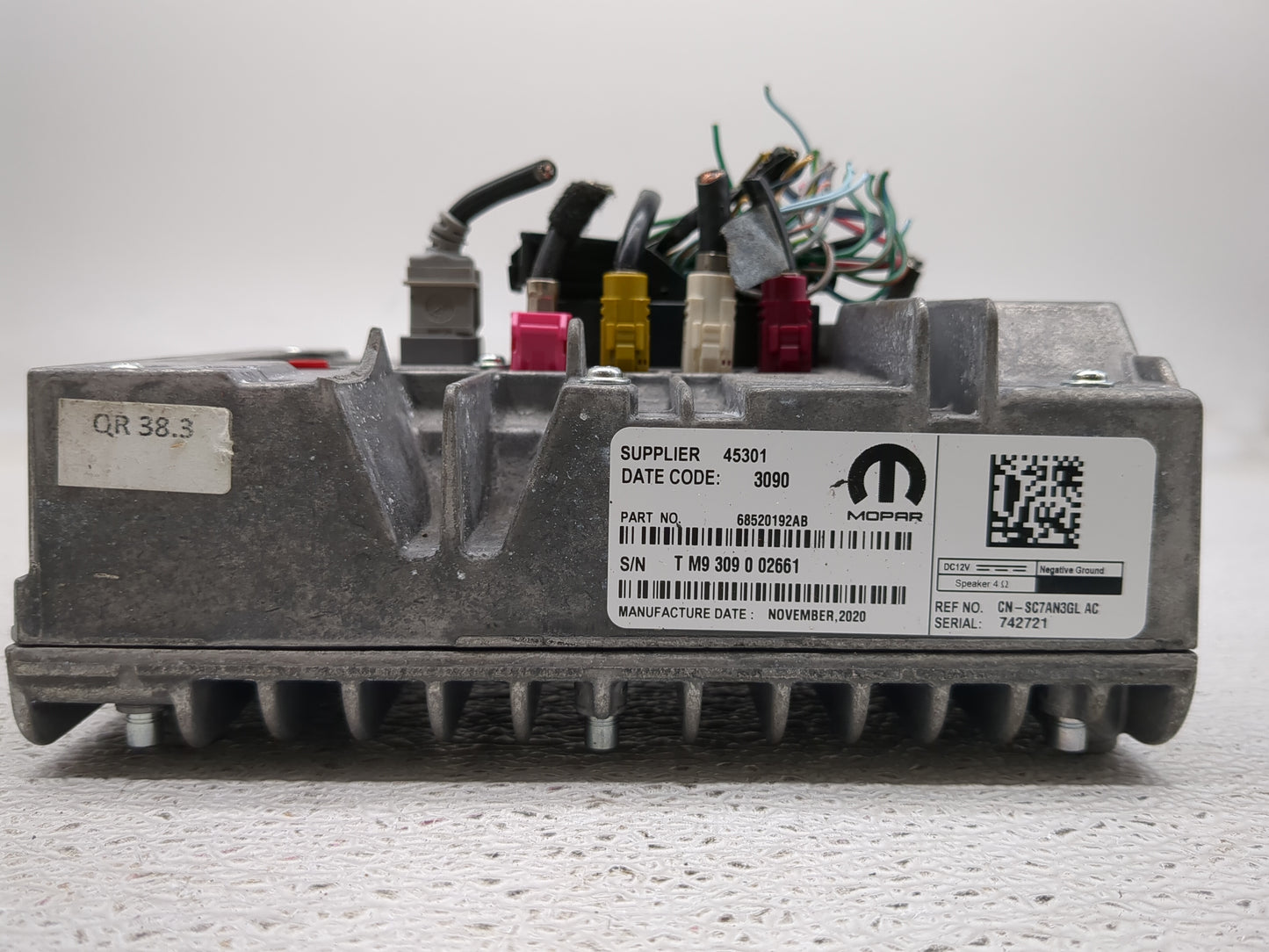 2021-2022 Jeep Grand Cherokee Radio AM FM Cd Player Receiver Replacement P/N:68520192AB CN-SC7AN3GL AC Fits Fits 2021 2022 O