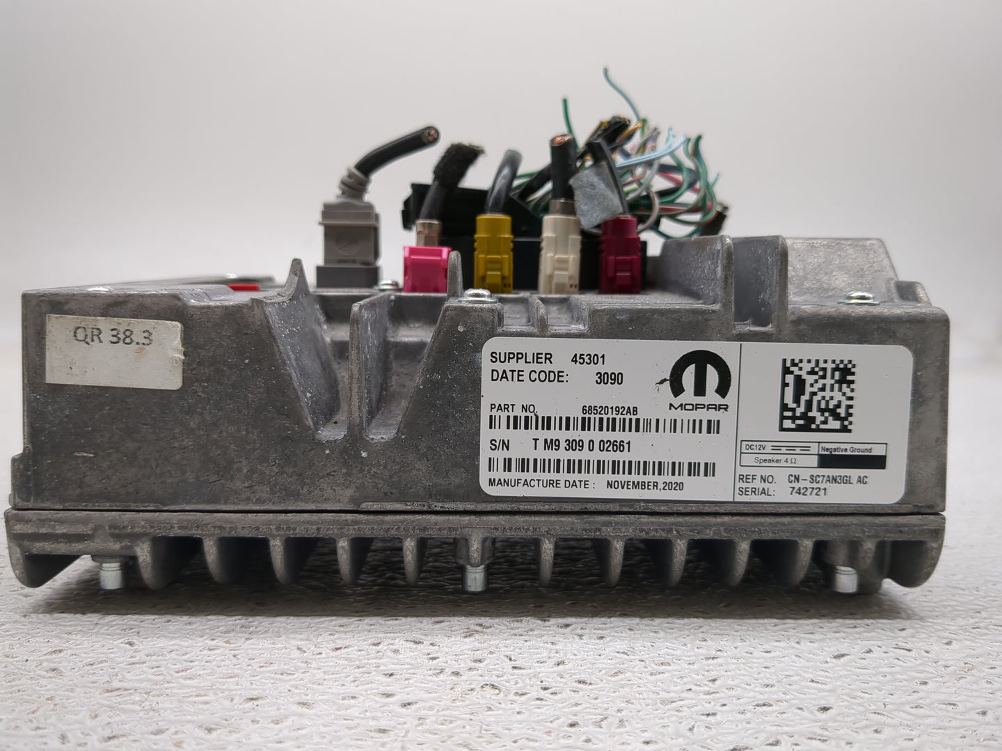 2021-2022 Jeep Grand Cherokee Radio AM FM Cd Player Receiver Replacement P/N:68520192AB CN-SC7AN3GL AC Fits Fits 2021 2022 O