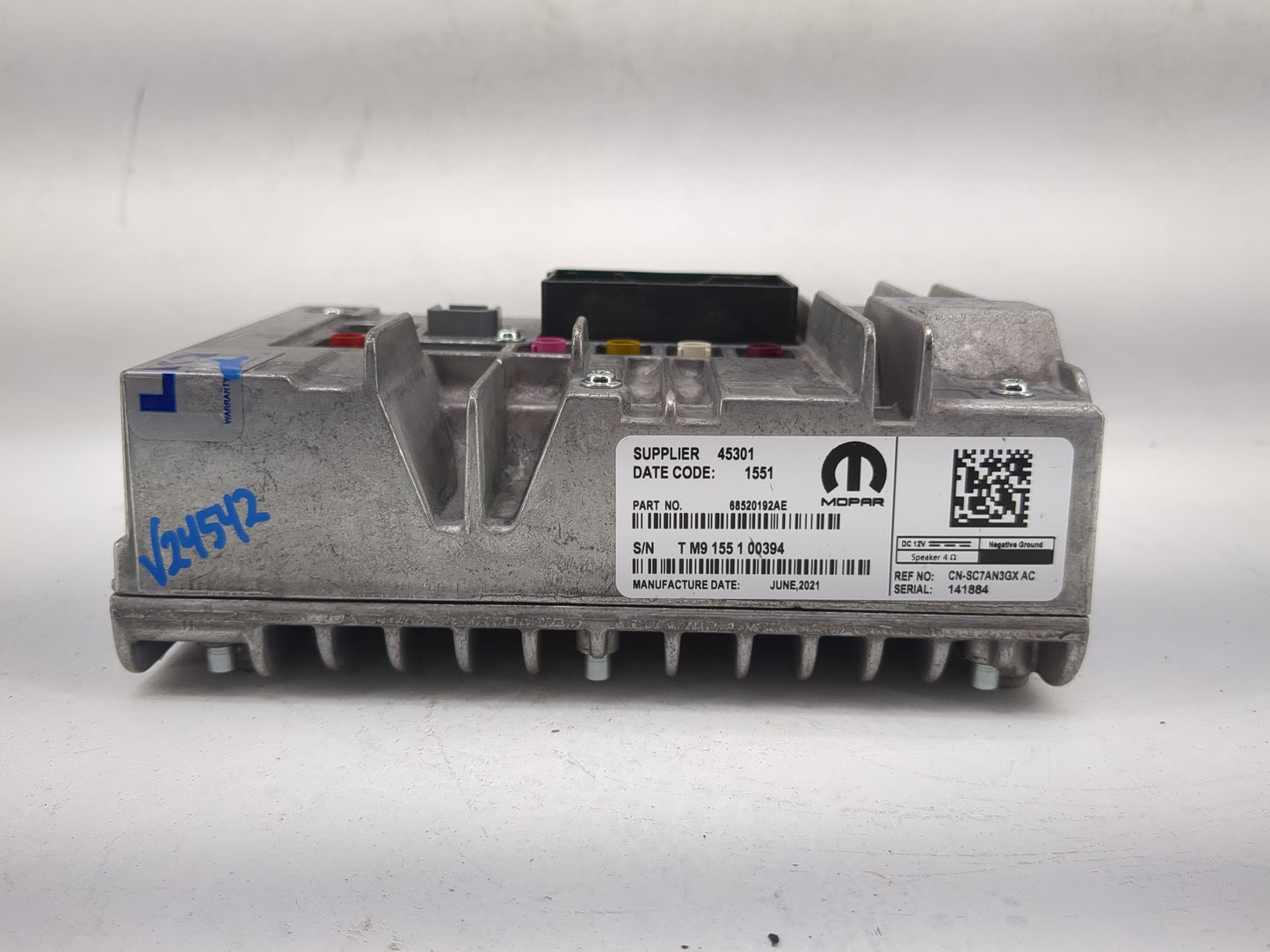 2021-2022 Jeep Grand Cherokee Radio AM FM Cd Player Receiver Replacement P/N:68520192AE CA-185-CTPL-HS Fits Fits 2021 2022 O