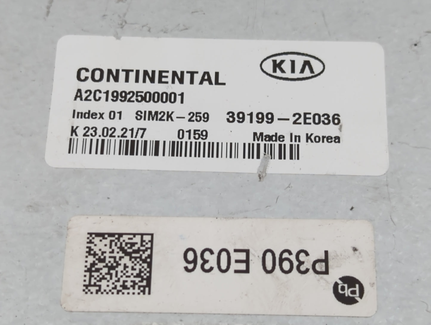 2020-2021 Kia Forte PCM Engine Control Computer ECU ECM PCU OEM P/N:39199-2E036 Fits Fits 2020 2021 OEM Used Auto Parts - Oe