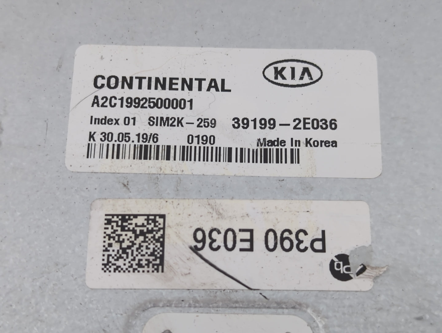 2019-2021 Kia Forte PCM Engine Control Computer ECU ECM PCU OEM P/N:39199-2E036 Fits Fits 2019 2020 2021 OEM Used Auto Parts