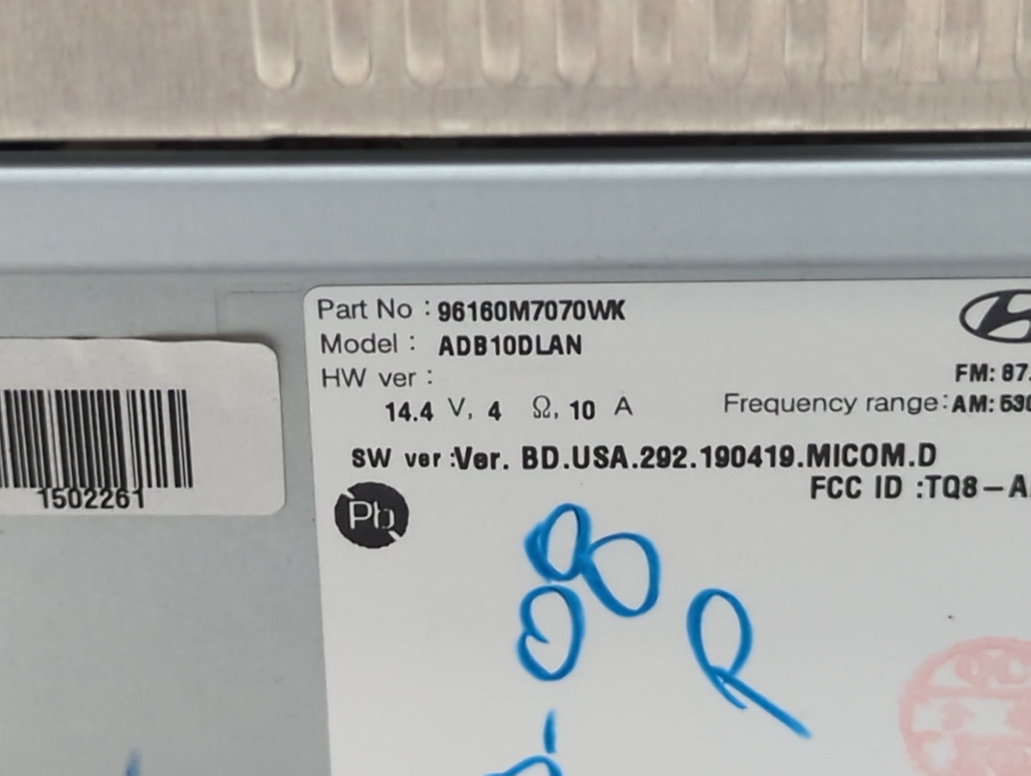 2019-2021 Kia Forte Radio AM FM Cd Player Receiver Replacement P/N:96160M7070WK Fits Fits 2019 2020 2021 OEM Used Auto Parts