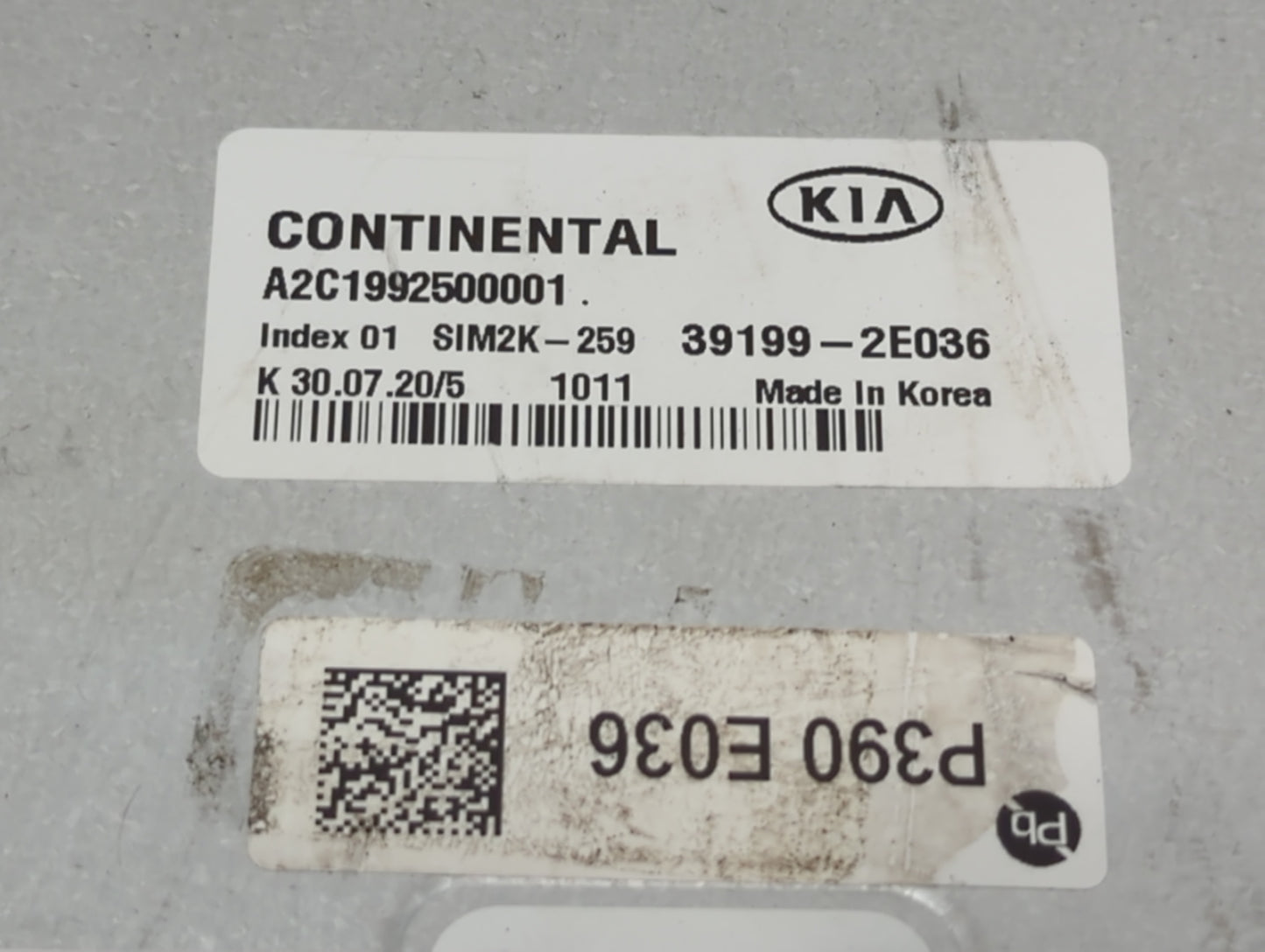 2019-2021 Kia Forte PCM Engine Control Computer ECU ECM PCU OEM P/N:A2C1992500001 SIM2K-259, 39199-2E036 Fits Fits 2019 2020