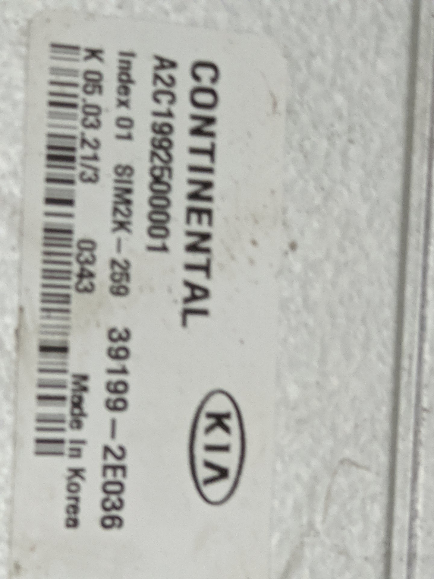 2020-2021 Kia Forte PCM Engine Control Computer ECU ECM PCU OEM P/N:A2C1992500001 SIM2K-259, 39199-2E036 Fits Fits 2020 2021