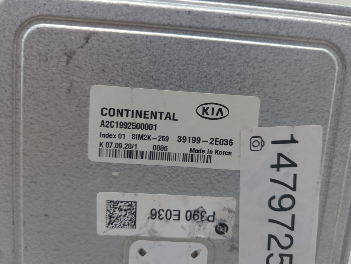 2019-2021 Kia Forte PCM Engine Control Computer ECU ECM PCU OEM P/N:A2C1992500001 39199-2E036, SIM2K-259 Fits Fits 2019 2020