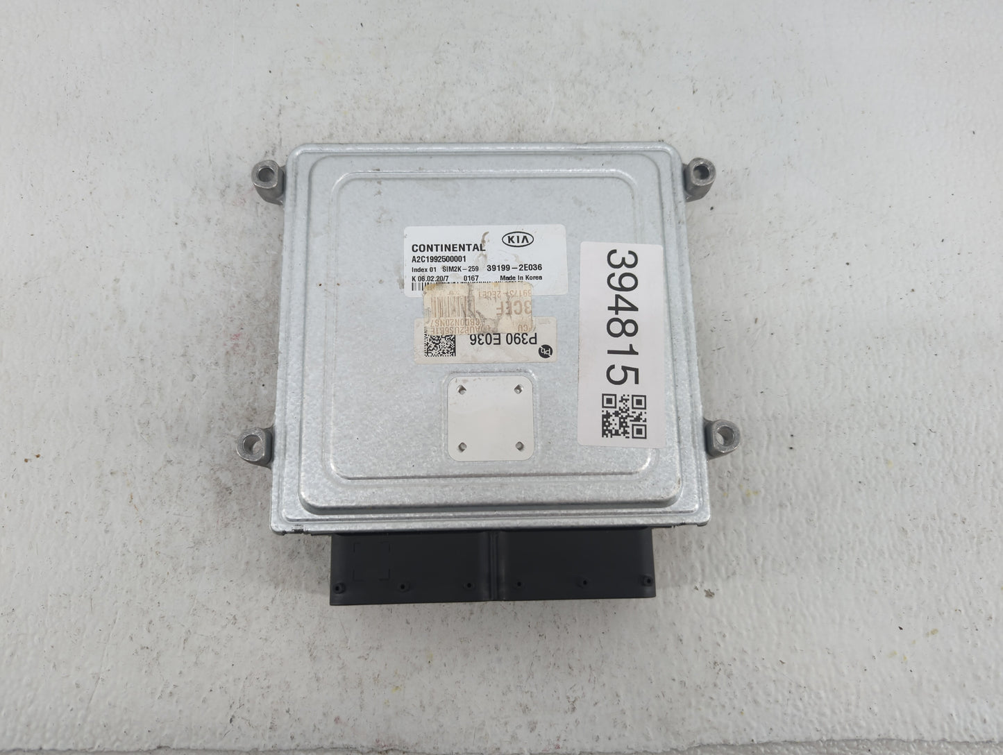 2021 Kia Forte PCM Engine Control Computer ECU ECM PCU OEM P/N:39199-2E036 Fits OEM Used Auto Parts - Oemusedautoparts1.com