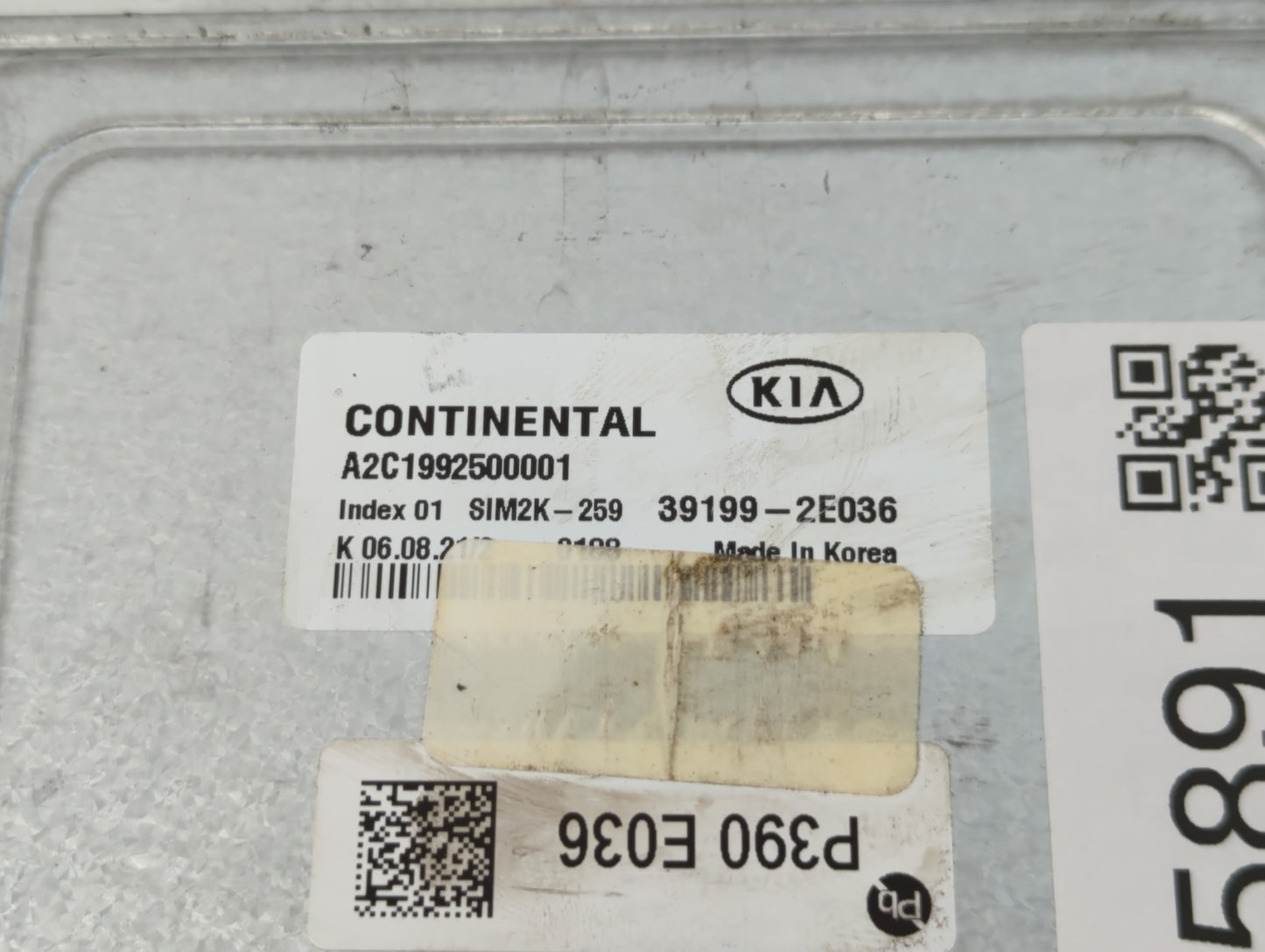 2020-2021 Kia Forte PCM Engine Control Computer ECU ECM PCU OEM P/N:39199-2E036 Fits Fits 2020 2021 OEM Used Auto Parts - Oe