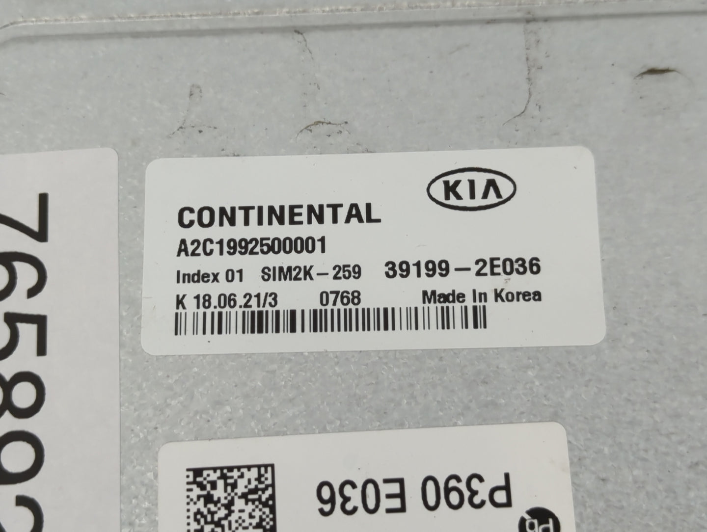 2021 Kia Forte PCM Engine Control Computer ECU ECM PCU OEM P/N:39199-2E036 Fits OEM Used Auto Parts - Oemusedautoparts1.com