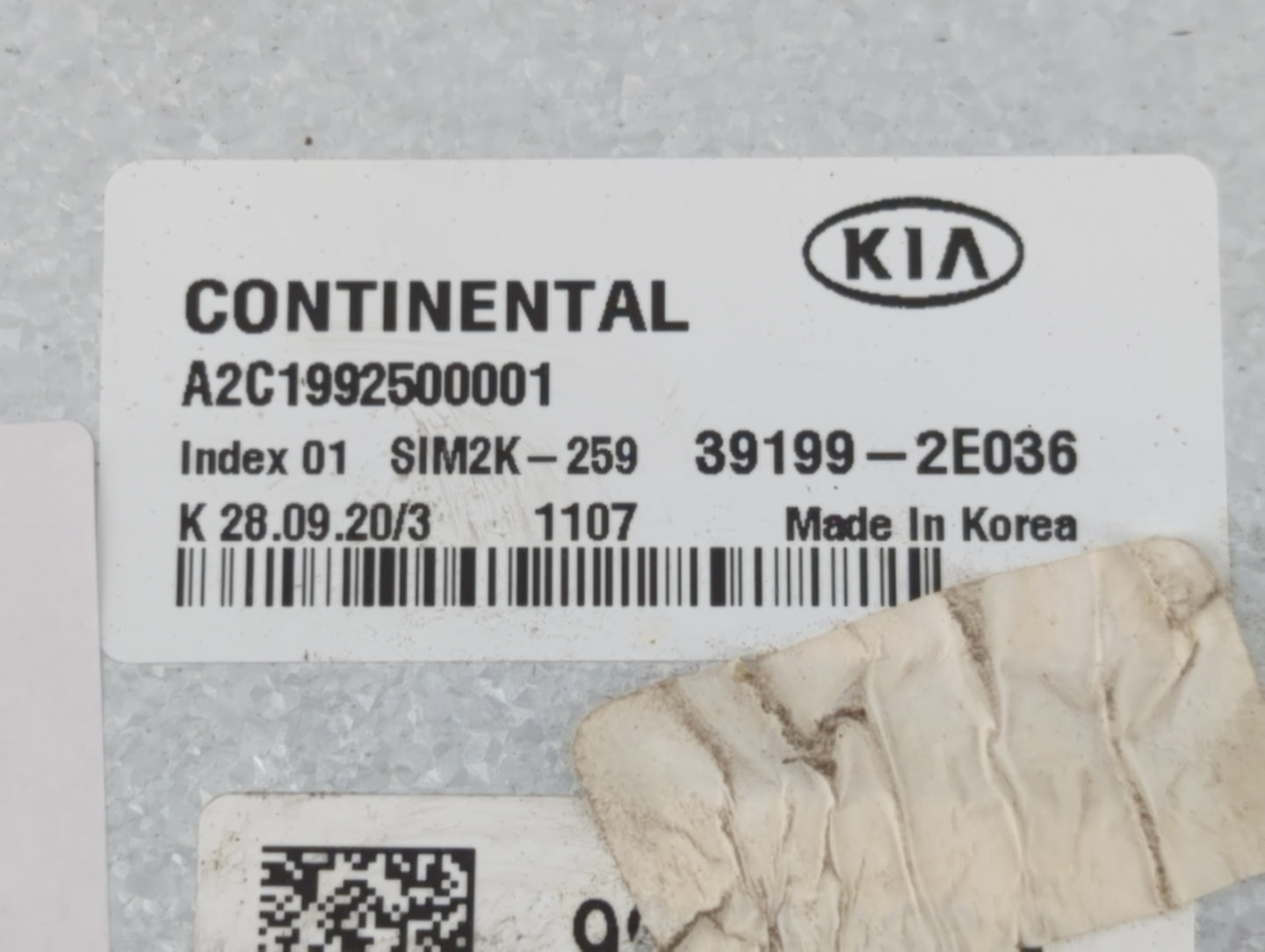 2019-2021 Kia Forte PCM Engine Control Computer ECU ECM PCU OEM P/N:39199-2E036 Fits Fits 2019 2020 2021 OEM Used Auto Parts