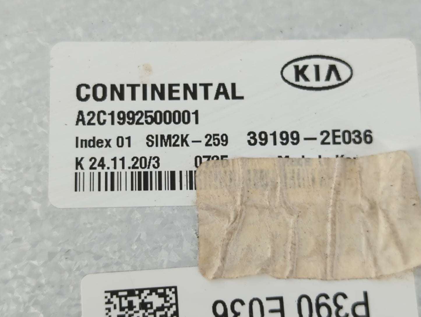 2019-2021 Kia Forte PCM Engine Control Computer ECU ECM PCU OEM P/N:P390 E036 39199-2E036 Fits Fits 2019 2020 2021 OEM Used 