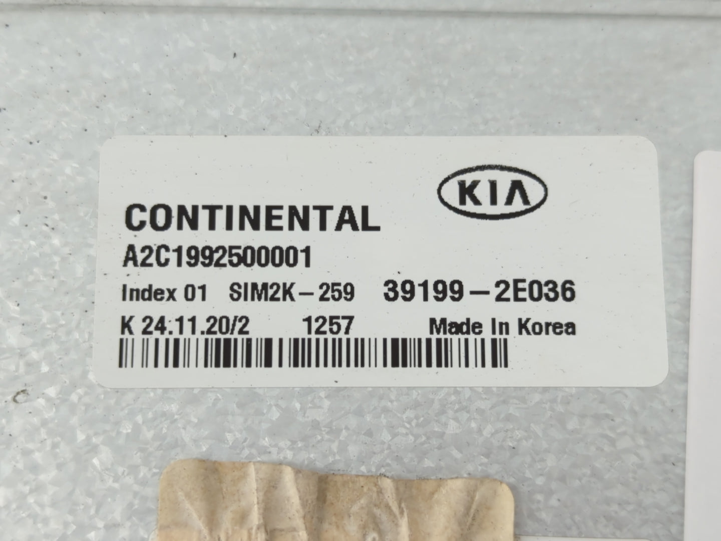 2020-2021 Kia Forte PCM Engine Control Computer ECU ECM PCU OEM P/N:39199-2E036 Fits Fits 2020 2021 OEM Used Auto Parts - Oe