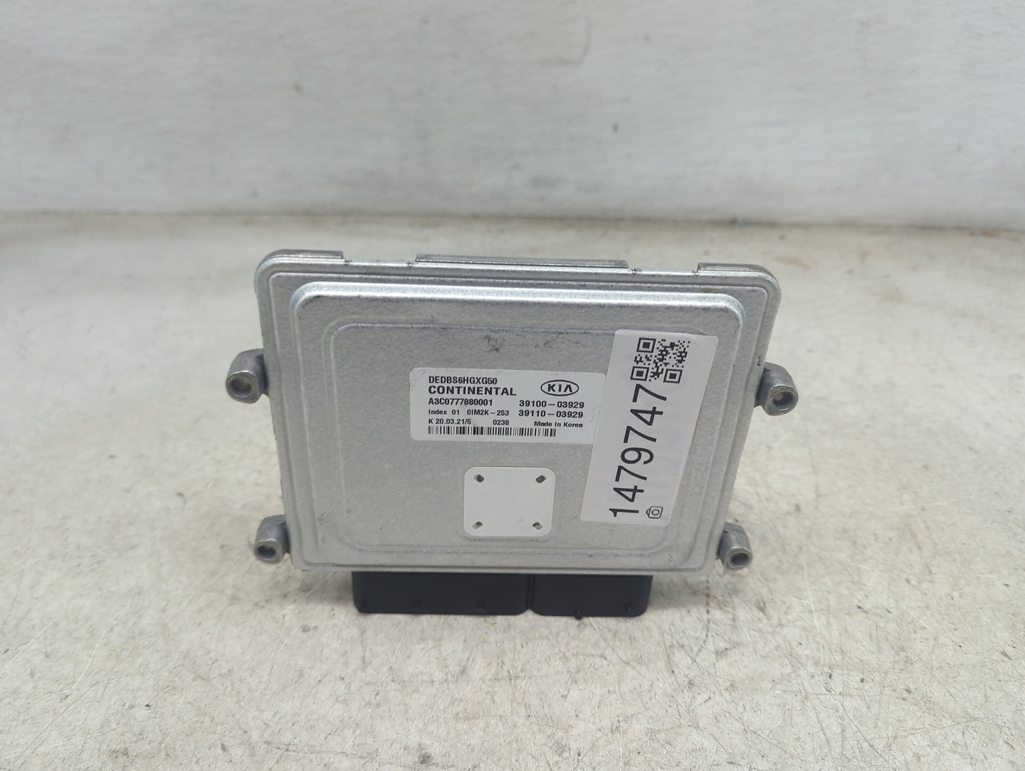 2021 Kia Niro PCM Engine Control Computer ECU ECM PCU OEM P/N:39100-03929 39110-03929, DEDBS6HGXG50, A3C0777880001, SIM2K-25