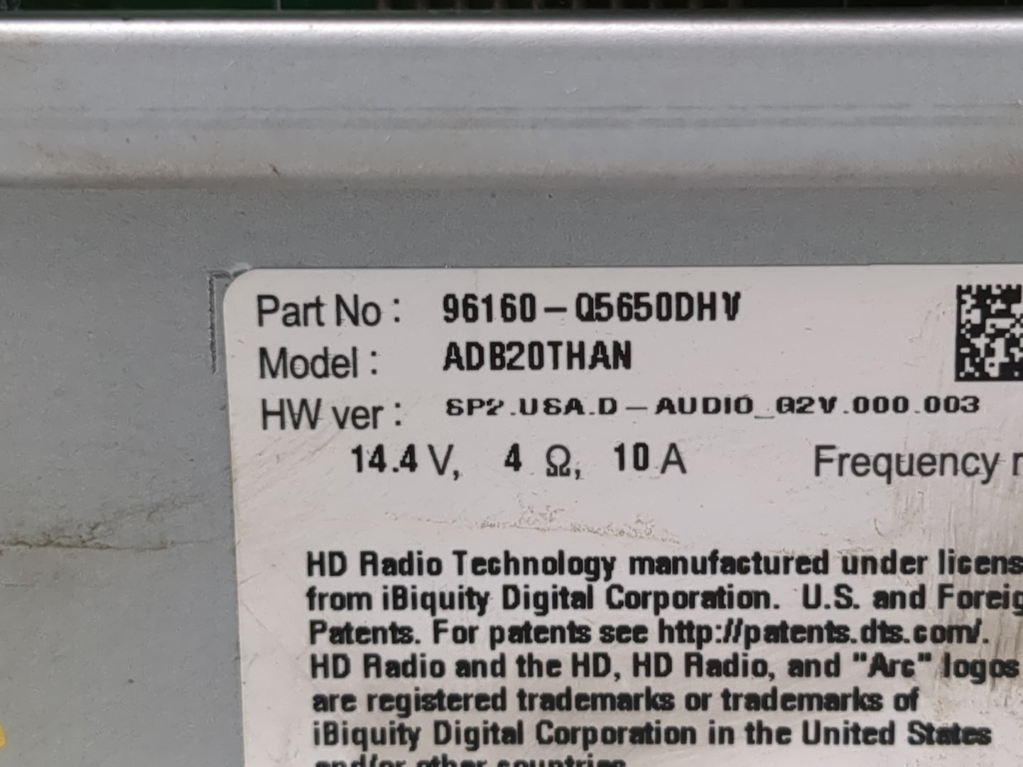 2021 Kia Seltos Radio AM FM Cd Player Receiver Replacement P/N:96160-Q5650DHY Fits OEM Used Auto Parts - Oemusedautoparts1.c