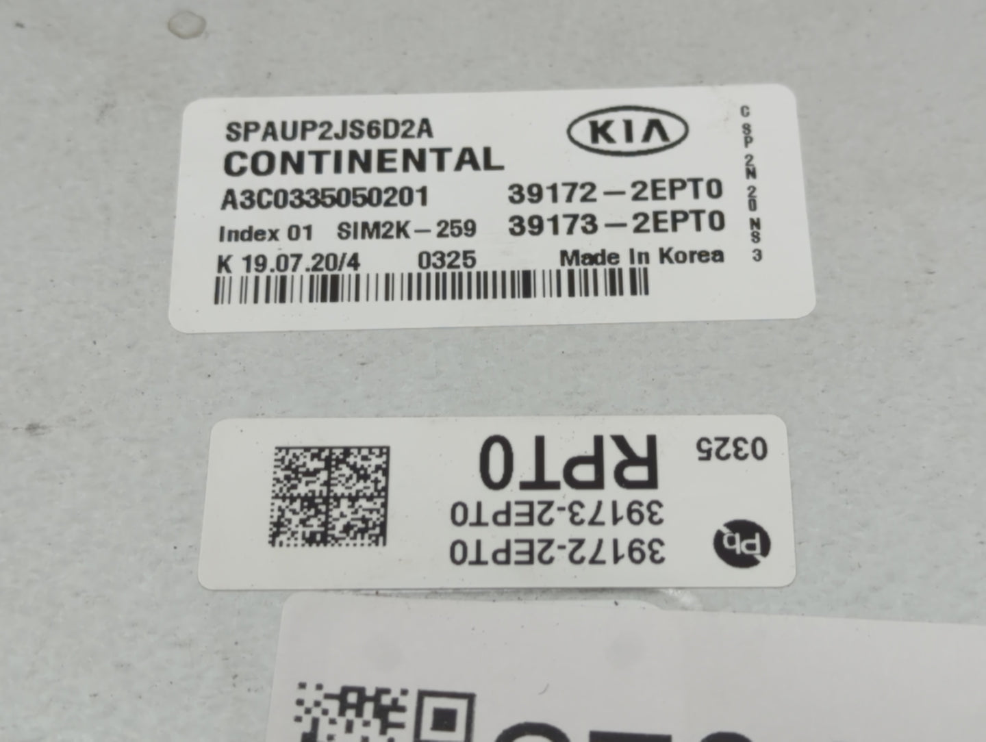 2021 Kia Seltos PCM Engine Control Computer ECU ECM PCU OEM P/N:39173-2EPT0 39172-2EPT0 Fits OEM Used Auto Parts - Oemusedau
