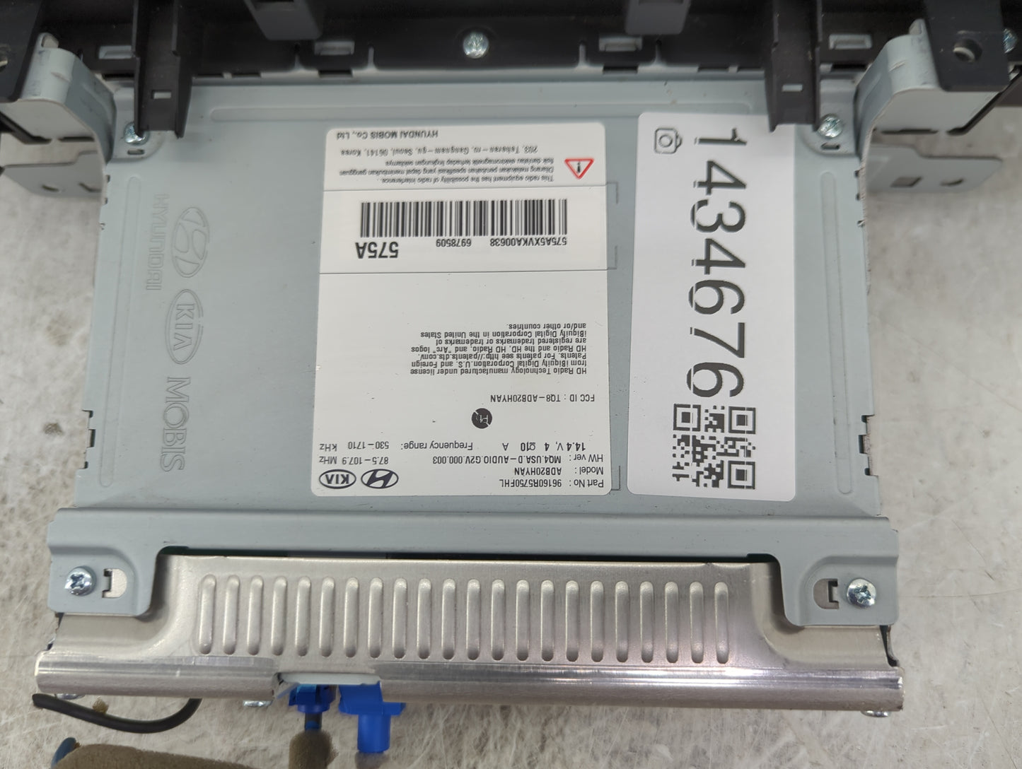 2021 Kia Sorento Radio AM FM Cd Player Receiver Replacement P/N:96160R5750FHL ADB20HYAN, M04.USA.D-AUDIO G2V.000.003 Fits OE