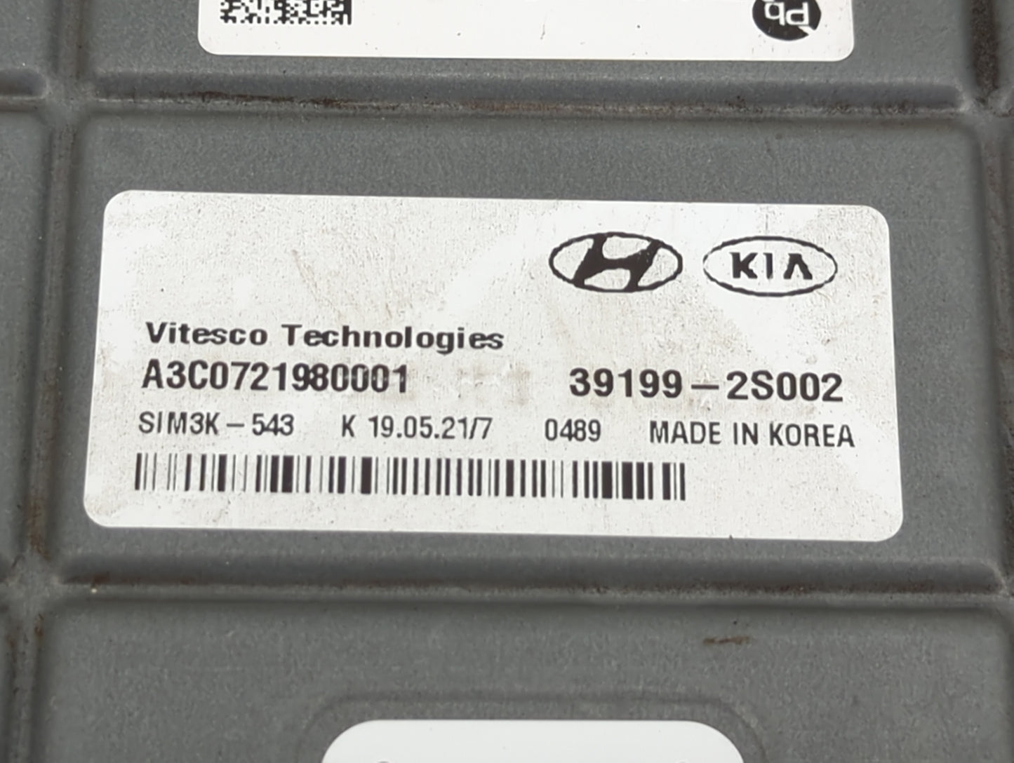 2021 Kia Sorento PCM Engine Control Computer ECU ECM PCU OEM P/N:A3C0721980001 39199-2S002, SIM3K-543 Fits OEM Used Auto Par