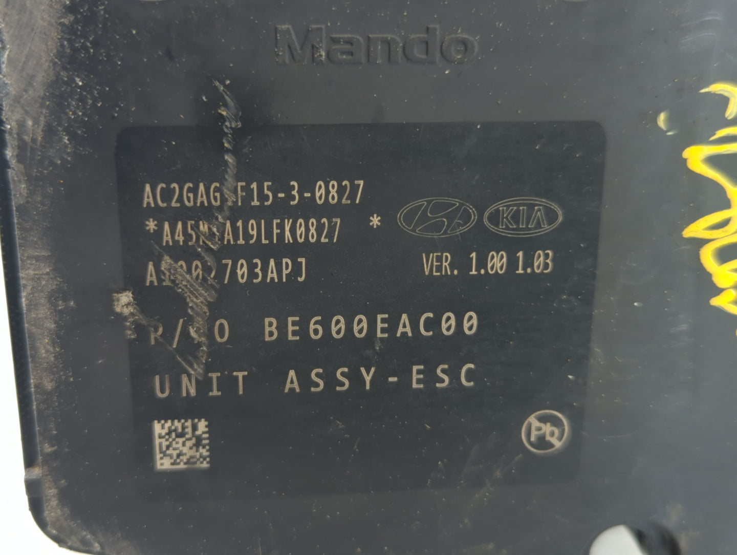 2020-2021 Kia Soul ABS Pump Control Module Replacement P/N:BE600EAC00 AC2GAG1F15-3-0827 Fits Fits 2020 2021 OEM Used Auto Pa