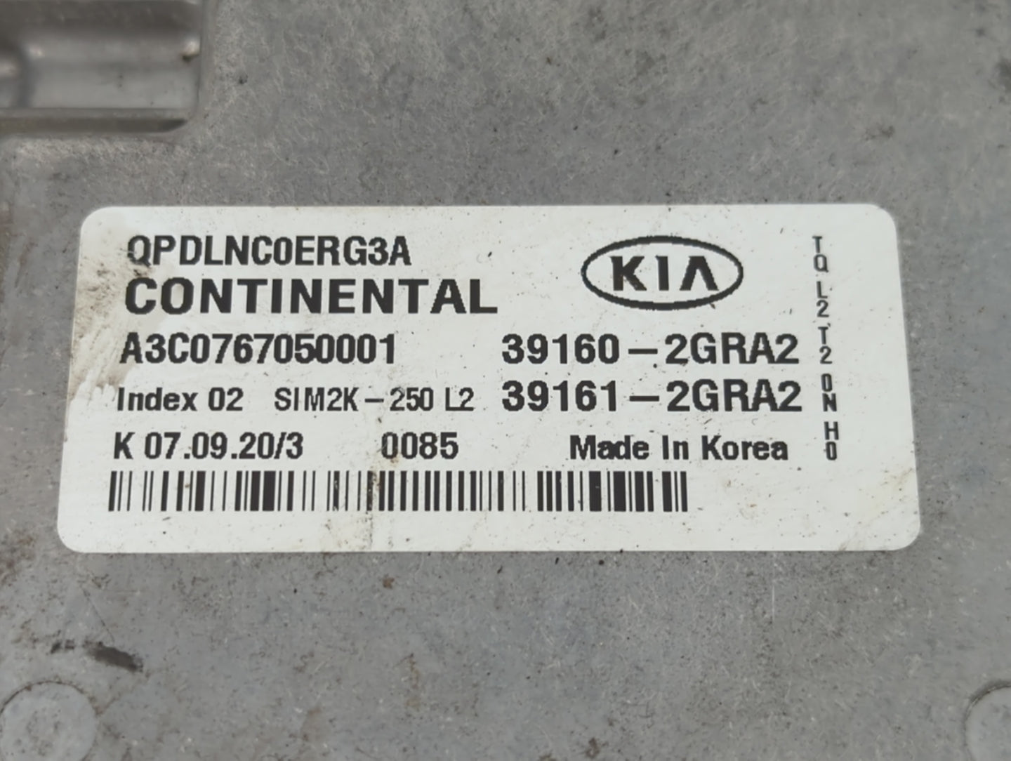 2020-2021 Kia Sportage PCM Engine Control Computer ECU ECM PCU OEM P/N:39160-2GRA2 39161-2GRA2 Fits Fits 2020 2021 OEM Used 