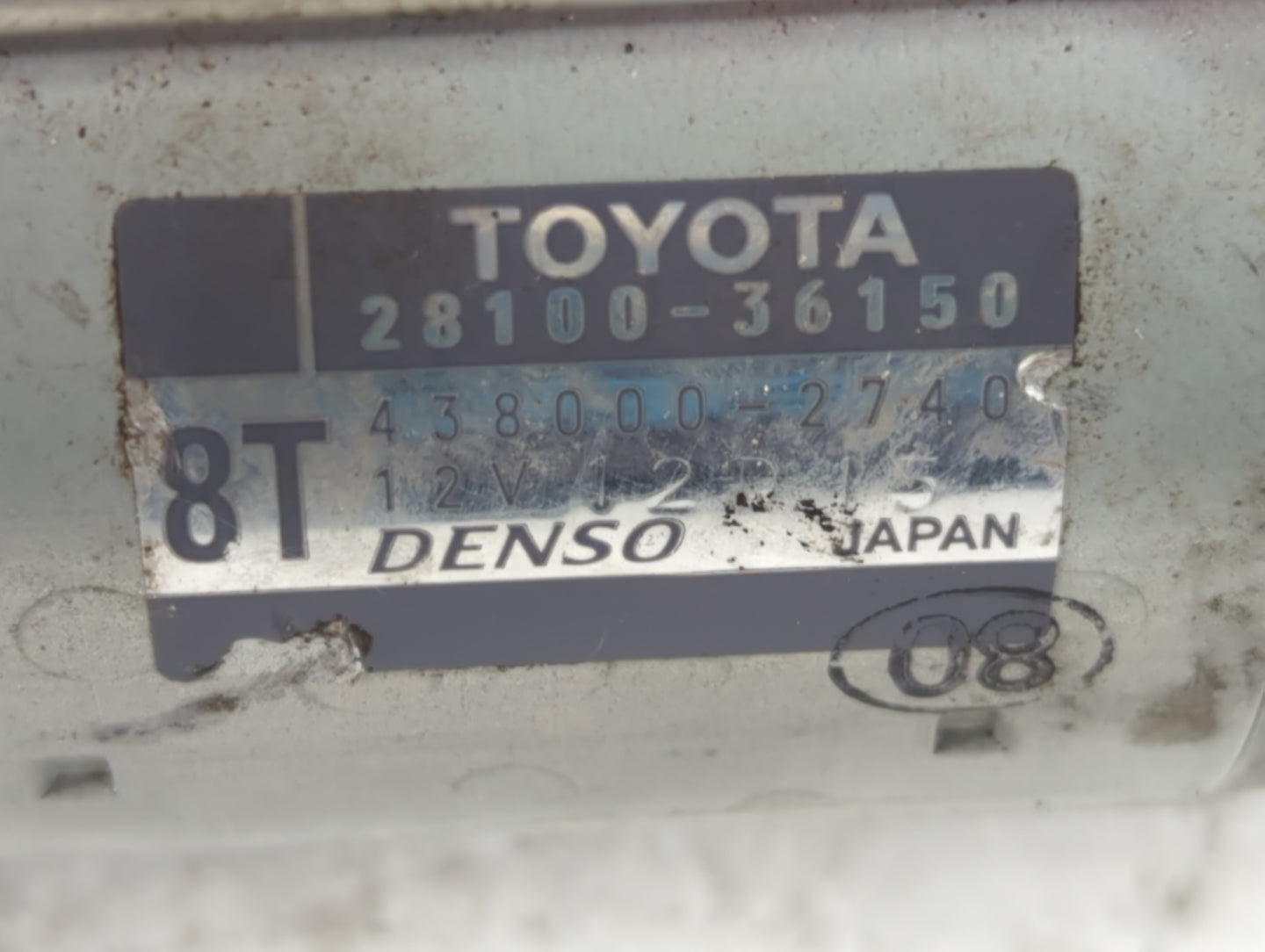 2021 Lexus Rc350 Car Starter Motor Solenoid OEM P/N:438000-2740 28100-36150 Fits OEM Used Auto Parts - Oemusedautoparts1.com