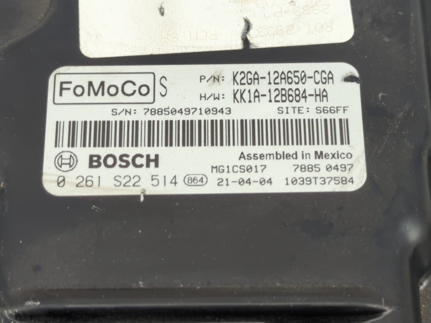 2021 Lincoln Nautilus PCM Engine Control Computer ECU ECM PCU OEM P/N:K2GA-12A650-CGA 0 261 S22 514 Fits Fits 2020 2022 OEM 