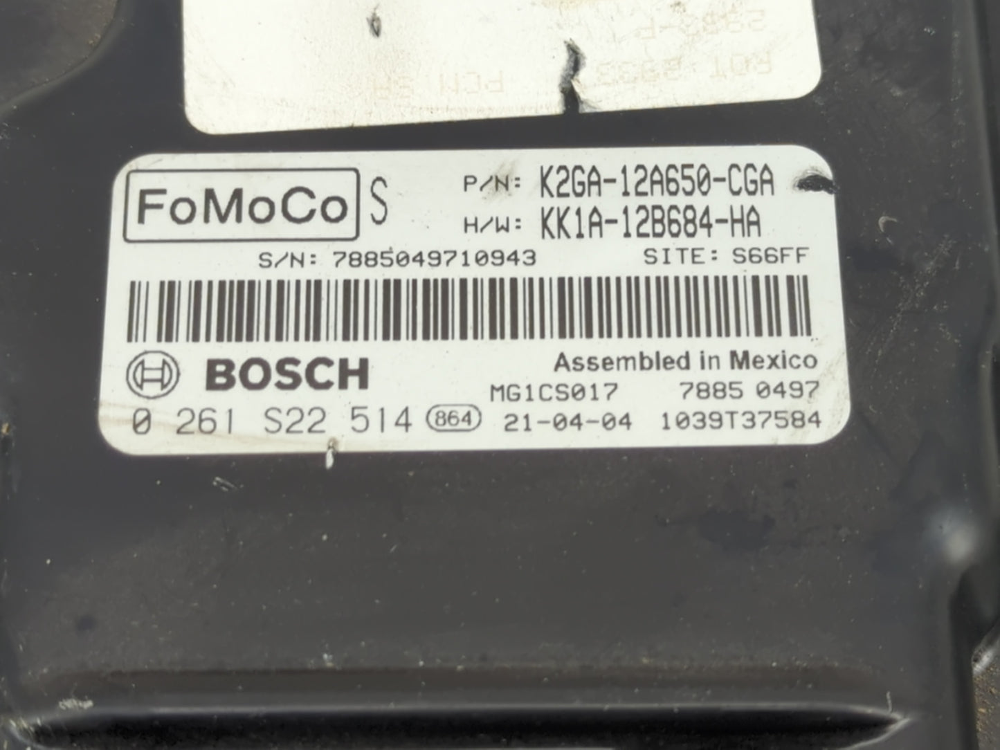2021 Lincoln Nautilus PCM Engine Control Computer ECU ECM PCU OEM P/N:K2GA-12A650-CGA 0 261 S22 514 Fits Fits 2020 2022 OEM 
