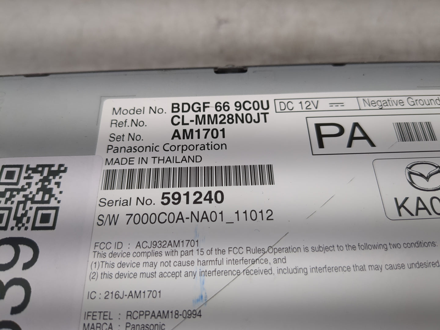 2019-2020 Mazda 3 Radio AM FM Cd Player Receiver Replacement Fits Fits 2019 2020 OEM Used Auto Parts - Oemusedautoparts1.com