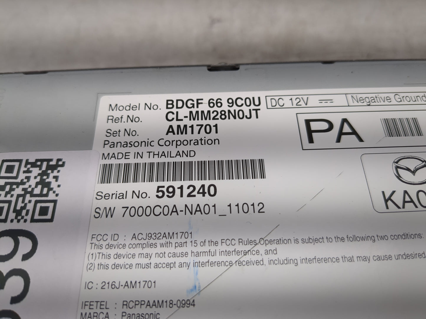 2019-2020 Mazda 3 Radio AM FM Cd Player Receiver Replacement Fits Fits 2019 2020 OEM Used Auto Parts - Oemusedautoparts1.com
