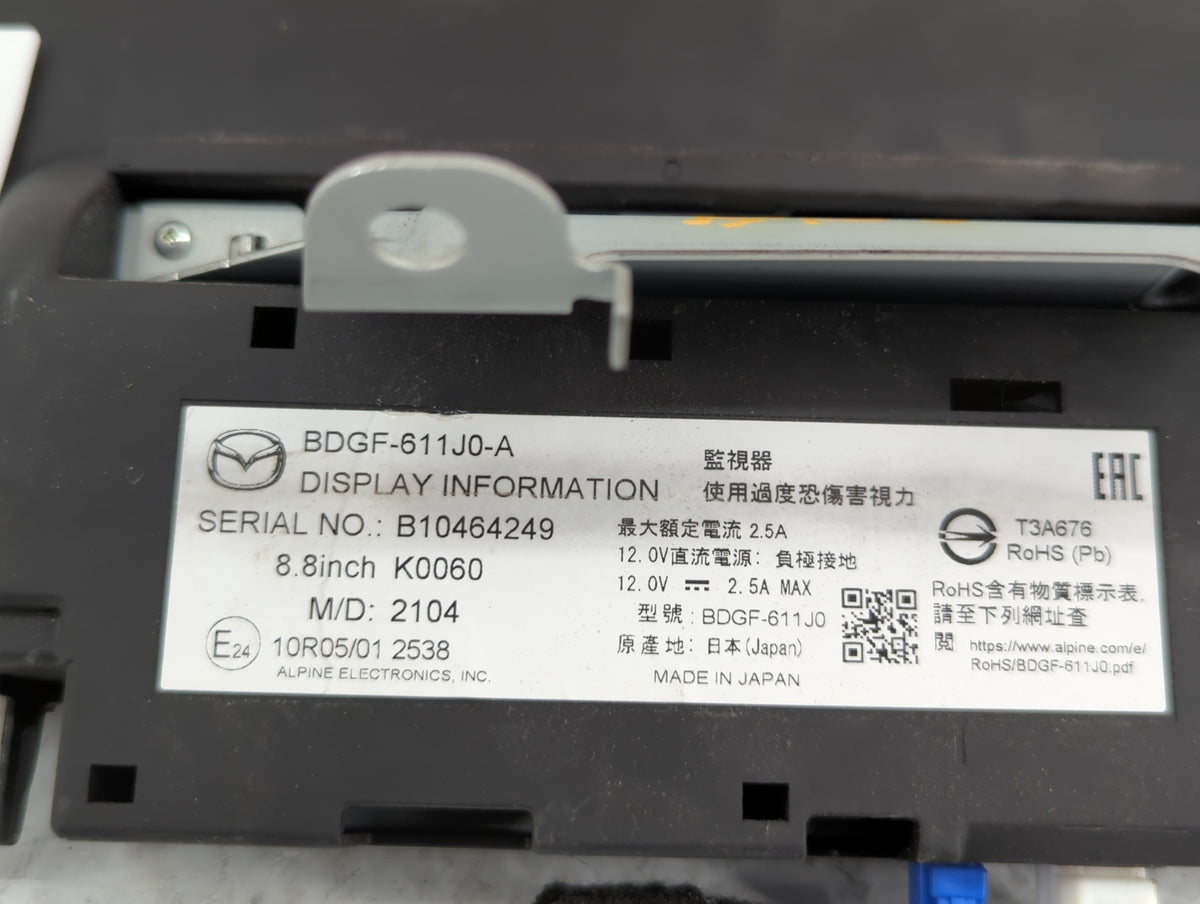 2019-2022 Mazda 3 Information Radio Display Screen - Oemusedautoparts1.com