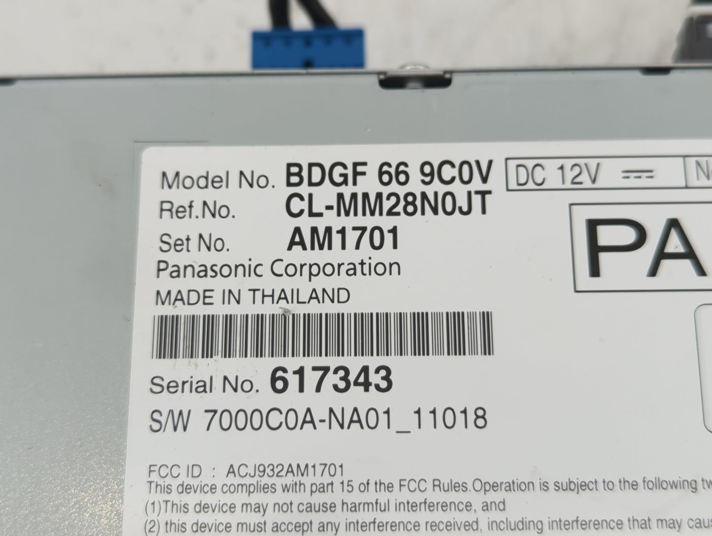 2021-2022 Mazda 3 Radio AM FM Cd Player Receiver Replacement P/N:BDGF 66 9C0V BGMC 66 9C0D Fits Fits 2021 2022 OEM Used Auto
