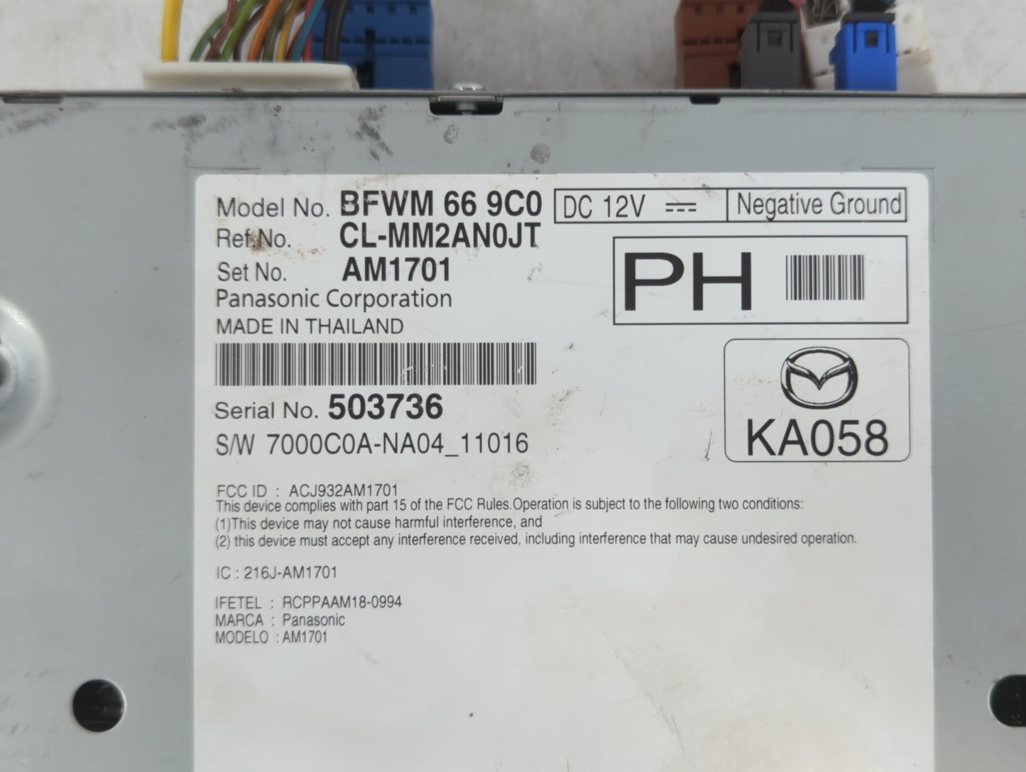 2019-2022 Mazda 3 Radio AM FM Cd Player Receiver Replacement P/N:CL-MM2AN0JT Fits Fits 2019 2020 2021 2022 OEM Used Auto Par