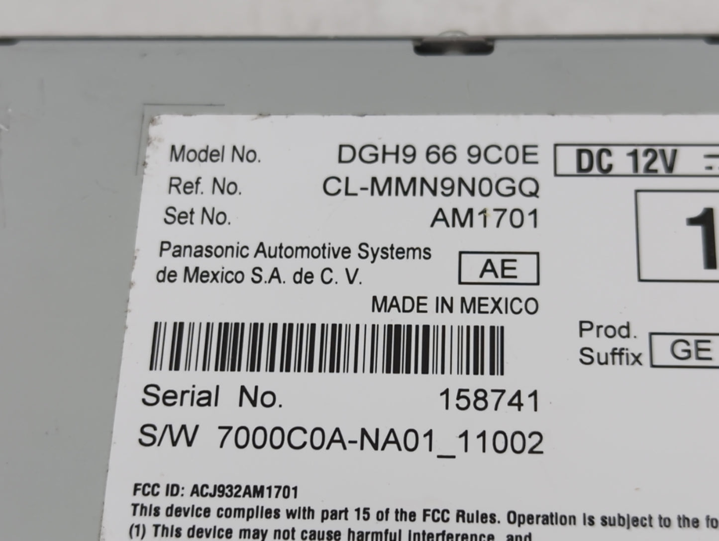 2021 Mazda Cx-30 Radio AM FM Cd Player Receiver Replacement Fits OEM Used Auto Parts - Oemusedautoparts1.com