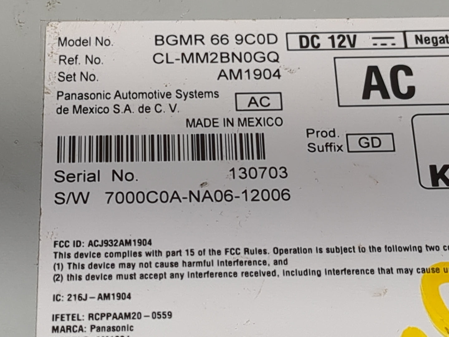 2021 Mazda Cx-30 Radio AM FM Cd Player Receiver Replacement P/N:BGMR 66 9C0D CL-MM2BN0GQ, AM1904, ACJ932AM1904, 216J-AM1904 