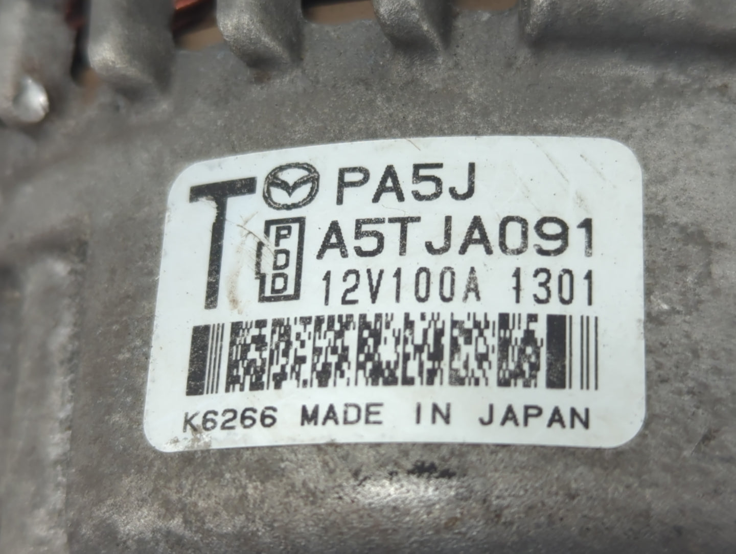 2017-2022 Mazda Cx-5 Alternator Replacement Generator Charging Assembly Engine OEM P/N:A5TJA091 Fits OEM Used Auto Parts - O