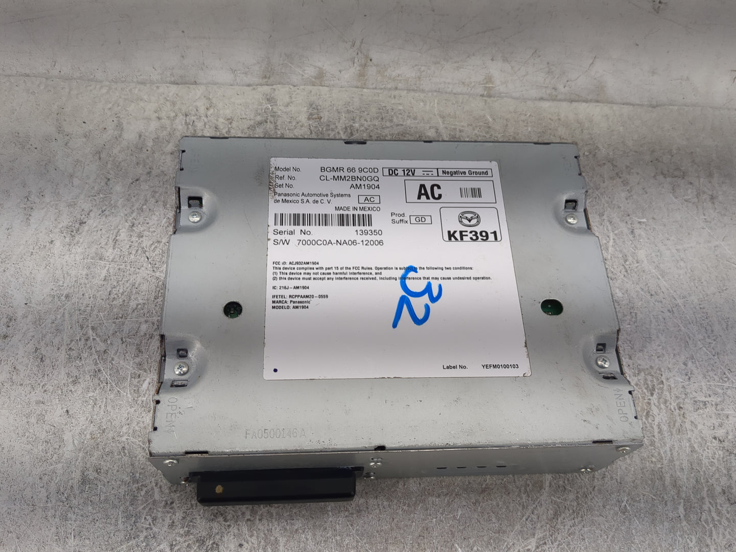 2021-2022 Mazda Cx-5 Radio AM FM Cd Player Receiver Replacement P/N:BGMR 66 9C0D CL-MM2BN0GQ, AM1904 Fits Fits 2021 2022 OEM