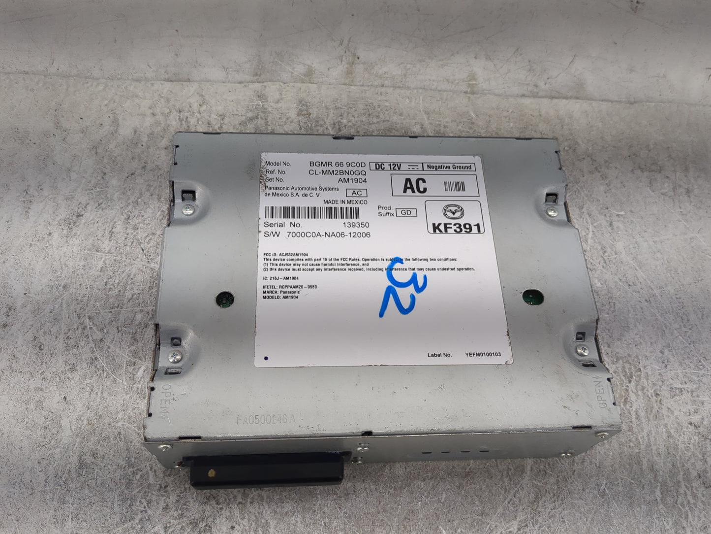 2021-2022 Mazda Cx-5 Radio AM FM Cd Player Receiver Replacement P/N:BGMR 66 9C0D CL-MM2BN0GQ, AM1904 Fits Fits 2021 2022 OEM