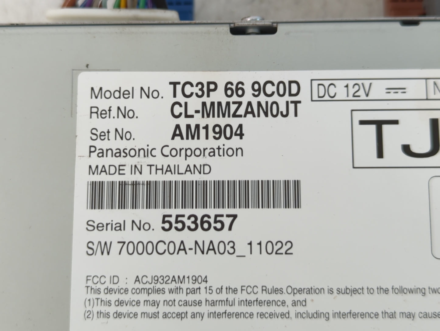 2021-2022 Mazda Cx-5 Radio AM FM Cd Player Receiver Replacement P/N:TC3P-66 9C0D Fits Fits 2021 2022 OEM Used Auto Parts - O