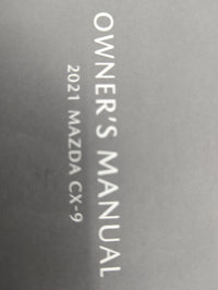 2021 Mazda Cx-9 Owners Manual Book Guide P/N:9999-95-011C-21 OEM Used Auto Parts - Oemusedautoparts1.com