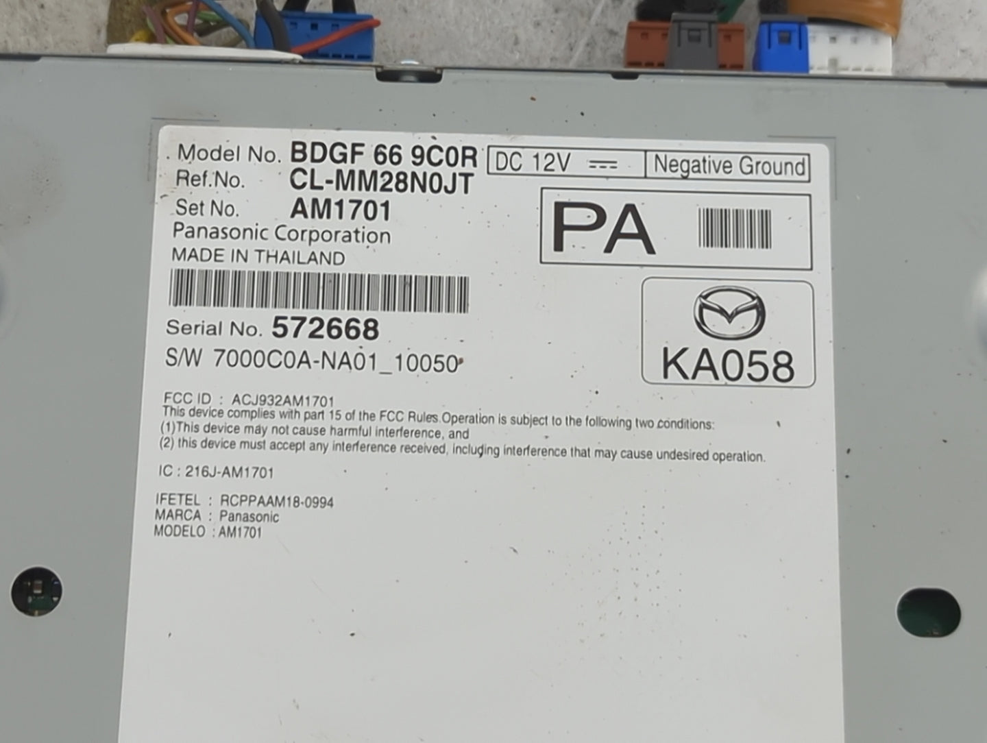 2021 Mazda Mazda 3 Radio AM FM Cd Player Receiver Replacement P/N:BDGF669C0R CL-MM28N0JT, AM1701, ACJ932AM1701 Fits Fits 201