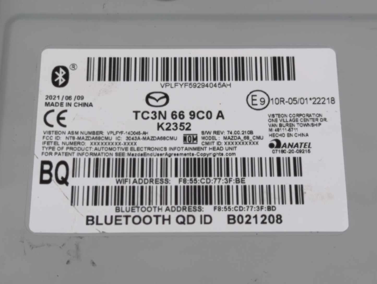 2021 Mazda Miata PCM Engine Control Computer ECU ECM PCU OEM P/N:TC3N 66 9C0 A Fits OEM Used Auto Parts - Oemusedautoparts1.