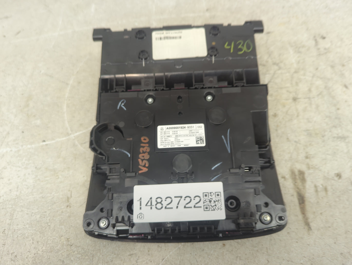 2021 Mercedes-benz Glb250 Overhead Roof Console Black - Oemusedautoparts1.com