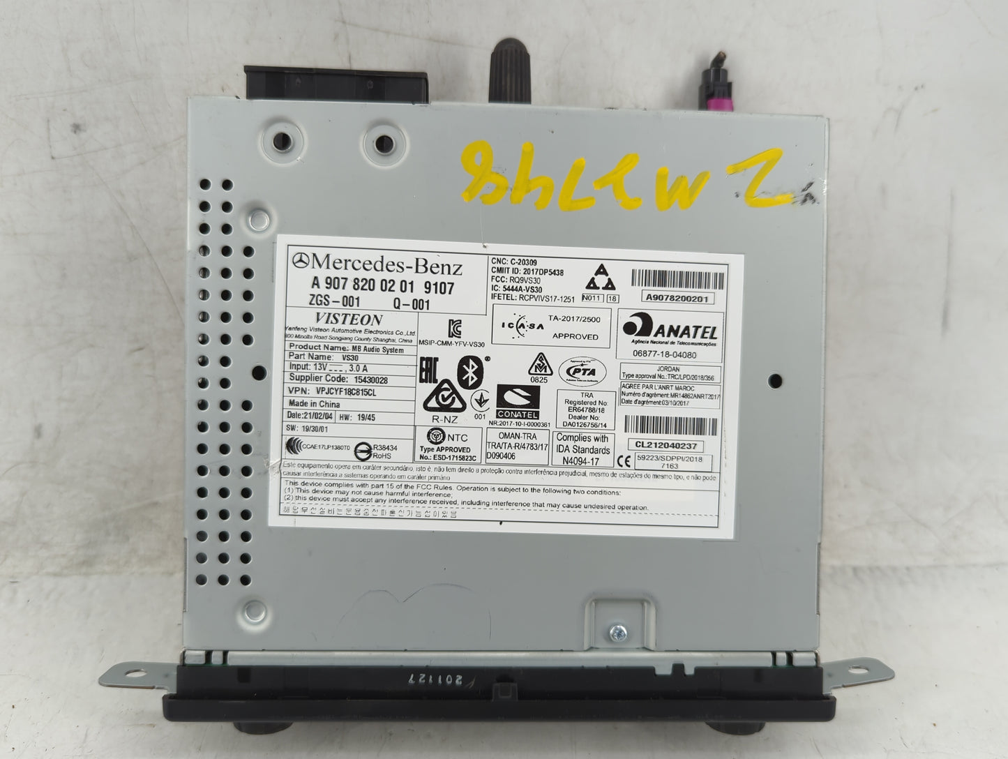 2021 Mercedes-Benz Sprinter 3500 Radio AM FM Cd Player Receiver Replacement P/N:9078200201 Fits OEM Used Auto Parts - Oemuse