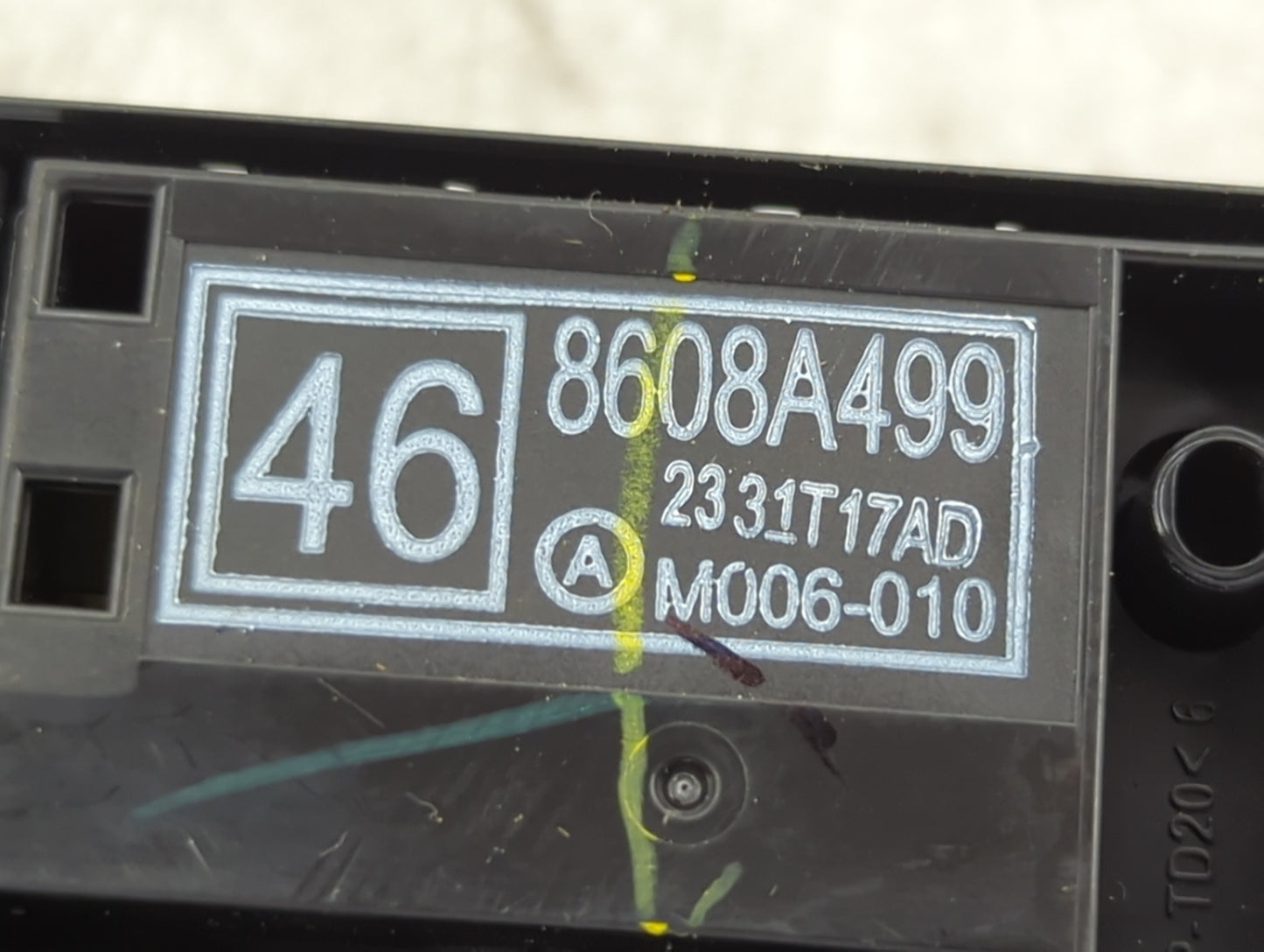 2021 Mitsubishi Mirage Master Power Window Switch Replacement Driver Side Left P/N:8608A499 Fits OEM Used Auto Parts - Oemus