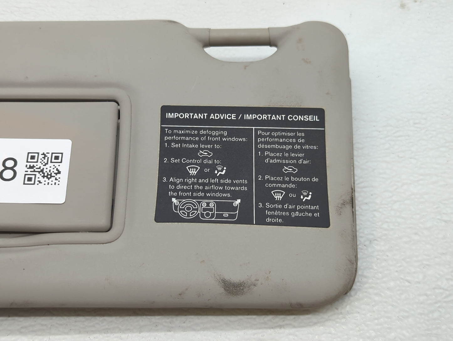 2021 Mitsubishi Outlander Sport Sun Visor Shade Replacement Passenger Right Mirror Fits OEM Used Auto Parts - Oemusedautopar