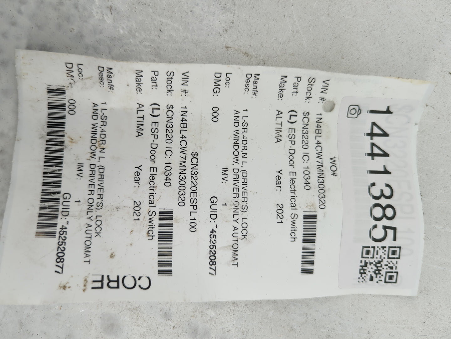 2019-2022 Nissan Altima Master Power Window Switch Replacement Driver Side Left P/N:25401 6CA0A Fits Fits 2019 2020 2021 202