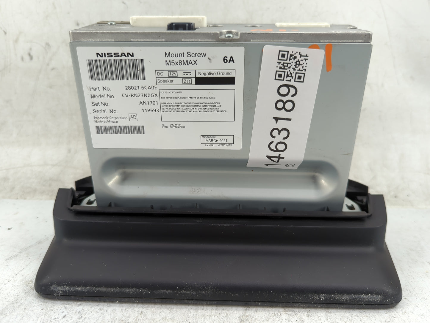 2021 Nissan Altima Radio AM FM Cd Player Receiver Replacement P/N:280216CA0E CV-RN27N0GX, AN1701, ACJ932AN1701, 216J-AN1701 