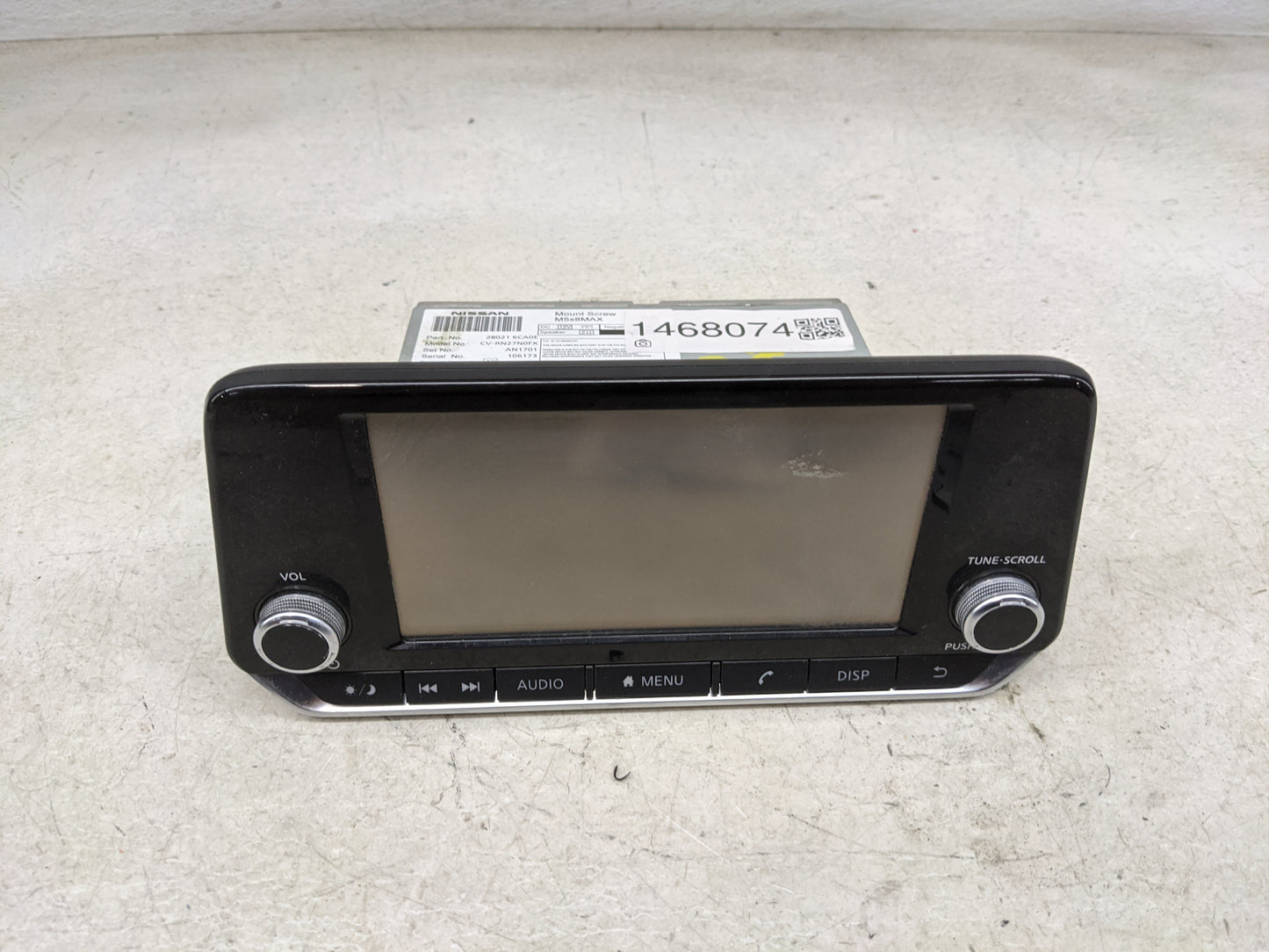 2021 Nissan Altima Radio AM FM Cd Player Receiver Replacement P/N:28021 6CA0E CV-RN27N0FX, AN1701 Fits OEM Used Auto Parts -