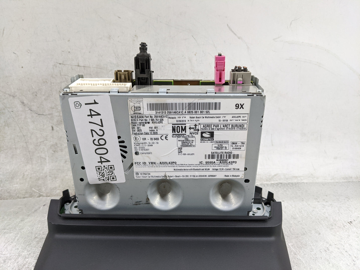 2021 Nissan Altima Radio AM FM Cd Player Receiver Replacement P/N:2591A6CA1C 7505751526, AIVIL42P0, YBN-AIVIL42P0 Fits OEM U
