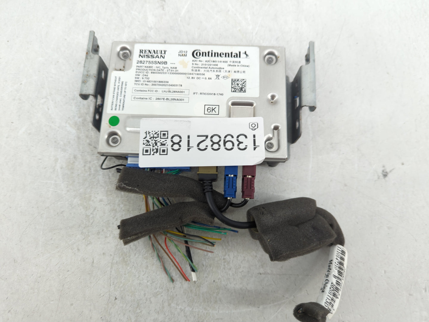 2021 Nissan Maxima Telematics Control Module 282755na1a - Oemusedautoparts1.com