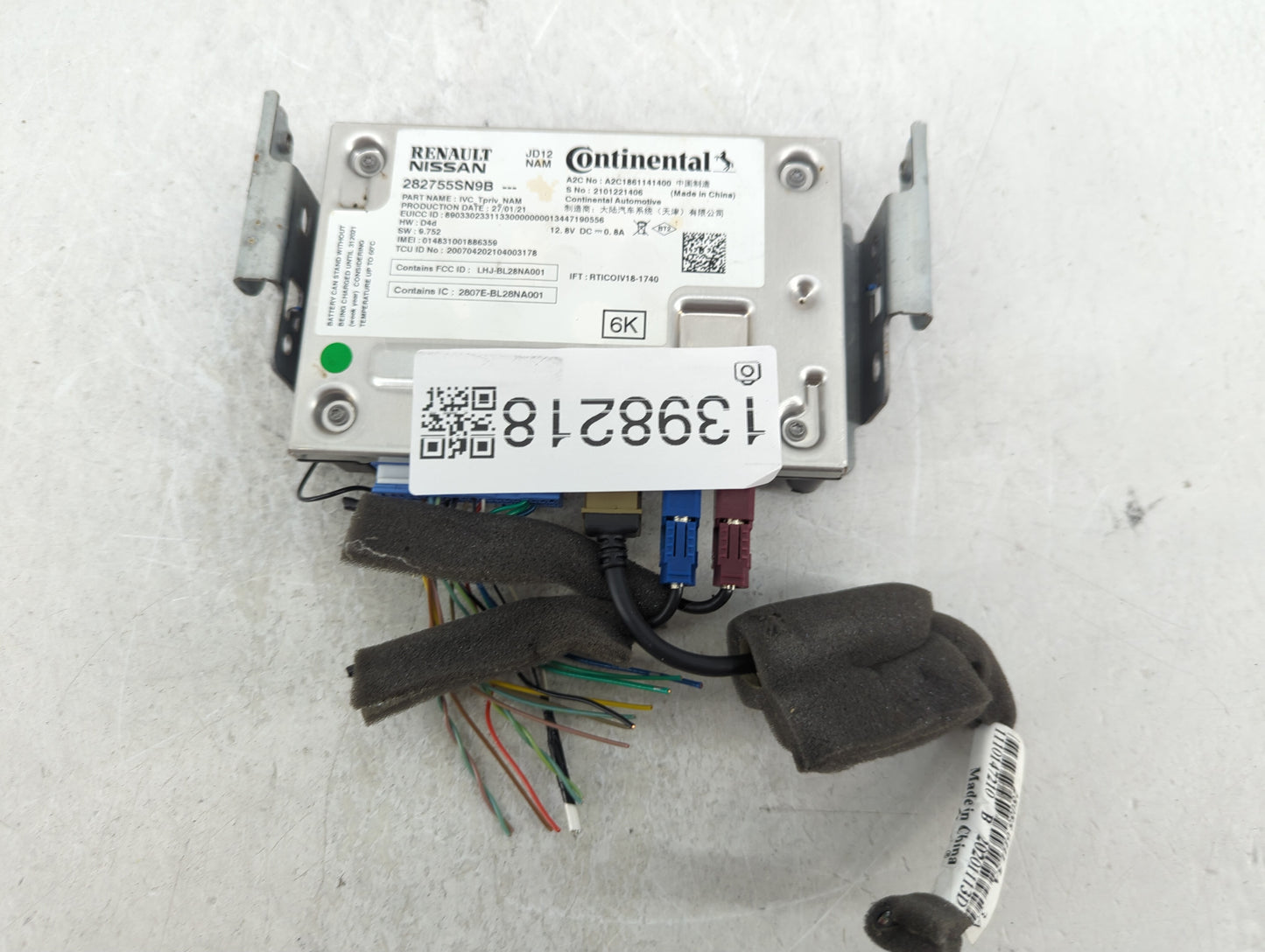 2021 Nissan Maxima Telematics Control Module 282755na1a - Oemusedautoparts1.com