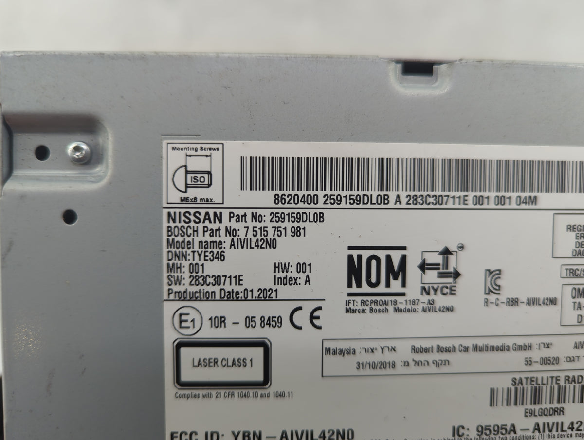 2021 Nissan Maxima Information Radio Display Screen - Oemusedautoparts1.com